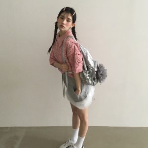 立體玫瑰造型雙肩後背包