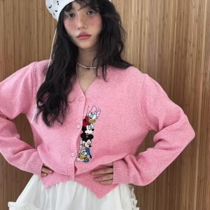 少女心的米奇與好朋友們針織罩衫